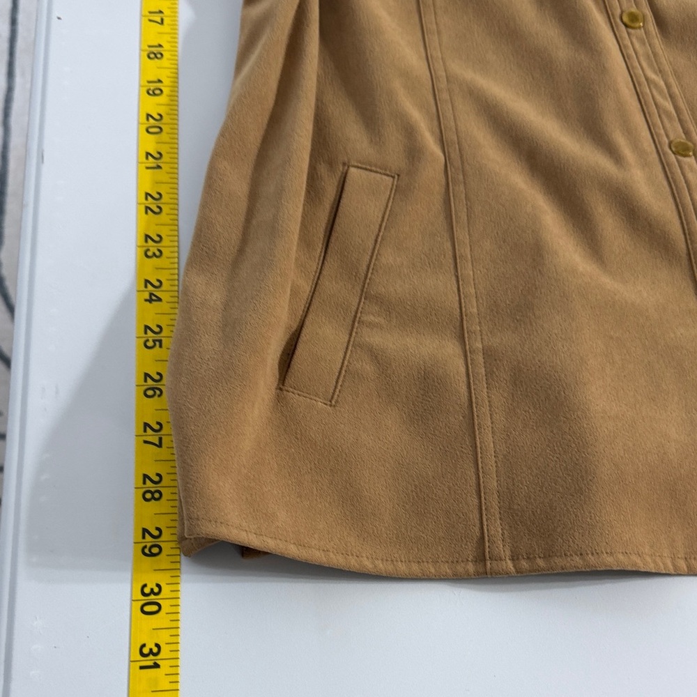 JM Collection Tan Faux Suede Utility Shacket Size XL - Picture 14 of 15